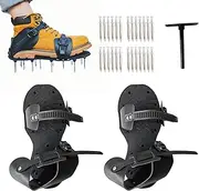 [Generic] Aerator Shoes for Grass | Lawn Shoes with Spikes,Heavy Duty Spiked with Hook & Loop Strap Outdoor Garden Soil Compost Sand Sod Dethatching Mowing Maintenance