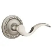 Emtek Cortina Door Lever Privacy Set Rope Rosette Pewter