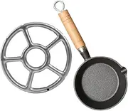 Mipcase Mini Cast Iron Sauce Pan with Handle Non Stick Small Frying Pan for Quick Cooking Eggs Dumplings More Portable Enamel Pot for Stove Top Use for Camping