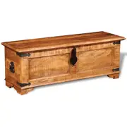 Solid Wood Storage Chest Home Bedroom Organiser Trunk Bedding Box 110x35x40cm