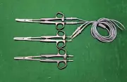 3pc Laparoscopic Biclamp Forceps 160mm with Cable Endoscopy Reusable Instruments