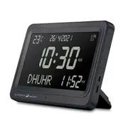 Azan Clock Automatic Worldwide Digital 8 Azan Prayer Sounds Islamic Wall and Desk Clock A Black Black Screen