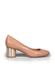 Pink Lucca Plain Flower Heel Pumps