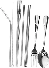 TOGEVAL Stainless Steel Outdoor Utensils Set 1pc Reusable Camping Cutlery for Travel Picnic Hiking Backpacking