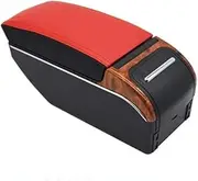 EXEGPLPVK Fit for Chevrolet Fit for Onix Armrest Box Retrofit Parts Center Console Special Storage Space Car Elbow Rest with USB(A-Black red Panel)