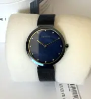 BERING Gold Accent Blue Milanese 32 mm Women's Watch - 18132-399 MSRP: $199