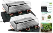 2 Set 60-Cell Seed Starter Kit - Strong Seed Trays with Humidity Domes, Cell