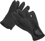 NOLITOY 1 Pair Cold-Proof Diving Gloves Winter Fishing Gloves Outdoor Black Medium