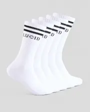 [Lucid] Lucid Men's Linked Socks 5 Pack in White One Size White