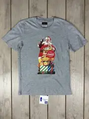 Zara x Coca Cola Gray Santa Clause Christmas Graphic Print T-Shirt Size Small