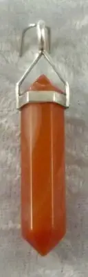 Carnelian Double Terminated Sterling Silver Pendant