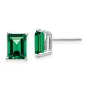 14k Yellow Gold Mount St. Helens Emerald Stud Earrings