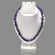 Genuine Natural Amethyst 32" Necklace Uncut Beaded Healing Natural Gemstone