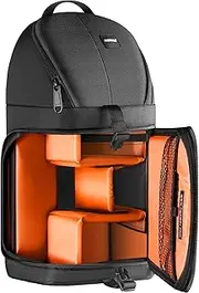 Neewer Professional Camera Case Sling Backpack for Nikon Canon Sony and Other DSLR Cameras and Lens,Tripod,Other Accessories,Durable Waterproof and Tear Proof Bag with Padded Dividers(Orange Interior)