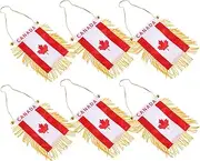 FUNOMOCYA Elegant Car Ornament 6 Canada Flags Auto Mini Banners for Rearview Mirror