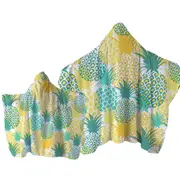 Green and Yellow Pineapples Towel with Hood