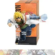 BANDAI SPIRITS Minato Namikaze: 15cm Narutop99 Statue Figurine Bundled with 1 A.C.G. Compatible Theme Trading Card (89341)