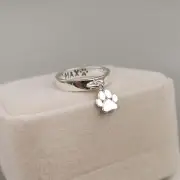 Paw Dangle Ring 925 Sterling Silver Handcrafted & Finish Gift For Animal Lovers