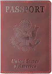 [CHUAN boutique] American Passport Holder ID Bag Cowhide Retro Multinational Passport Protective Cover Travel Portable Slim Travel Wallet