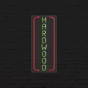 Hardwood Sign for Business Displays | LED Flex Neon | 13"W x 32"H x 1"D