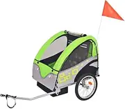 Bicycle Trailer, Children Bicycle Trailer, Kids' Jogger Stroller, with Two Inner Pockets and 5-Point Safety Harness System