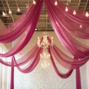 5ft x 32ft FUCHSIA Premium Chiffon Sheer Backdrop CURTAIN PANEL Drape Party