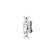Leviton CSB2-2W Toggle Switch 20A DPDT ON-OFF-ON 120/277V Commercial White
