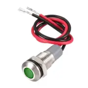 LED Metal Signal Indicator Light Flush Mount LED Green AC/DC 12V-24V 8mm