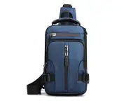 Multifunctional Chest Bag Fashion Casual One-Shoulder Messenger Bag Waterproof Backpack,Blue