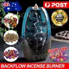 Backflow Ceramic Mountain Waterfall Smoke Incense Burner Cones Holder + 110 Cone