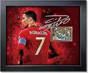 sufenvera Signed CR7 Cristiano Ronaldo Framed Photo Collage Poster 10x8 Inch,Juventus vs.Real Madrid Film Display of UEFA Champions League 2017-18 Quarterfinal,Gifts for Soccer Fan