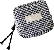 [Generisch] Small Makeup Bag, Makeup Bag Small, Portable Storage Bag for Lipstick Napkins, Portable Cosmetic Bags for Women, Coin Purse, Square, Chequered, Cosmetic Organiser, black, Siehe Beschreibung, See