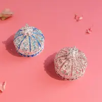 在飛比找樂天市場購物網優惠-免運 珠寶首飾包裝盒日系粉色水晶首飾盒精致婚戒盒求婚對戒盒 