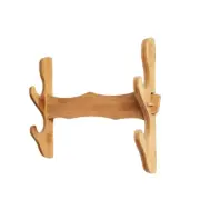 Bamboo Samurai Sword Holder Stand Katana Bracket Wall Mount Display Rack 2 Tier