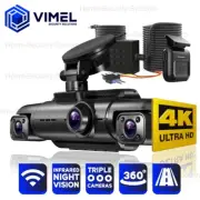 Triple Lens Dash Camera 24/7 UHD 4K Security Parking Radar Hardwired Kit