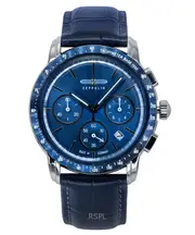Zeppelin New York Chronograph Leather Strap Blue Dial Quartz 88783 Men's Watch