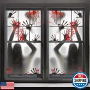FUNNISM 2PCS Halloween Haunted House Decoration Window Door Cover,Scary Zombi