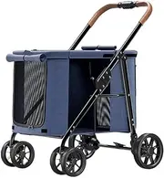 Pet Stroller Dog Stroller Cat Stroller Folding Travel Cat Stroller Dog Stroller with Wheels Pet Stroller Wagon for Small Medium Dogs Cats Dog Pram Dog Cat(Color:Blue)