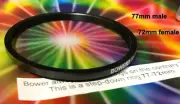 1(ONE) STEP-DOWN ADAPTER-RING (77mm Male to 72mm Female) 77-72mm 77-72 mm, BOWER