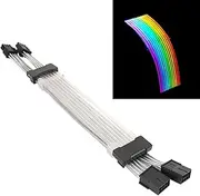 Dpofirs 2x8PIN 330mm ARGB Extension Cable, Addressable 5V 3pin Connectors, Sync Cable Motherboard Extension Kit, RGB PSU Cables Extension, for Gaming Computer Desktop Lighting Strips