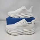 Women's Hoka One One Clifton 9 Comfy White Running Shoes / 1127895 / Size 8.5B