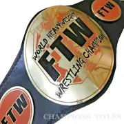 New FTW TAZ Heavyweight 4MM Zinc Wrestling Championship Leather Strap Title Belt