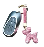 Pink Dog Keychain Rhinestone Ballon Dog New