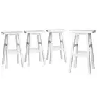 4x Bar Stools Kitchen Chairs Wooden White Artiss