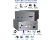 16 in 1 USB C Docking Station with Triple Display 4K HDMI USB Ports Ethernet SD