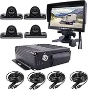 4-CH H.265 1080P Bus CCTV Video Record System Loop Record IP68 Camera 120 Degree for Truck Van Rv Fleet