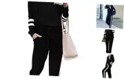 Sweatsuit for Women 2 Piece Outfits for Womens Crewneck X-Large 2a-black