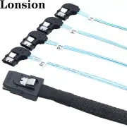 High-Speed Mini SAS HD SFF-8087 to 4 SATA 4x Left-Angle Connector Server Cable