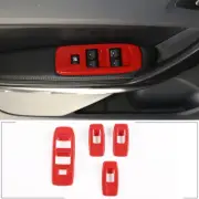 4pcs Red ABS Window Lift Switch Panel trim for Ford Ranger 15-22 (for: Ford)