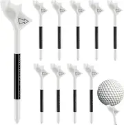 10Pcs Golf Ball Tee Plastic Golf Tee Reducing Friction and Increase Distance Unbreakable Practicing Golf Tees 10° Lightweight Training Golf Accessories for Golf Ball